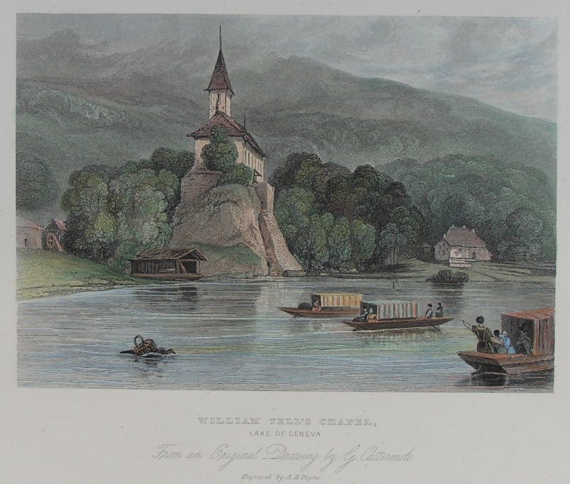 Print - William Tell's Chapel, Lake Geneva - Payne
